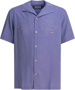 floral-embroidered shirt