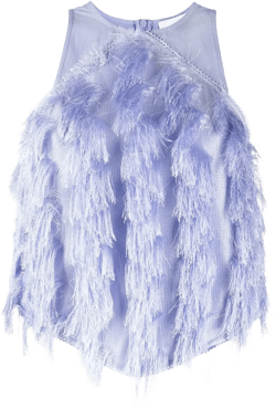 fringe-detail sleeveless top