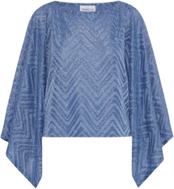 herringbone-patterned lurex blouse