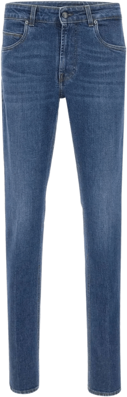 leather-patch five-pocket jeans