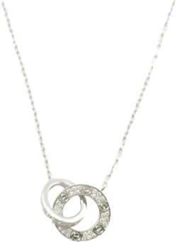 2010s 18K white gold Love Circle diamonds necklace