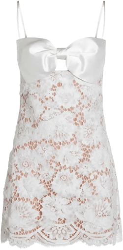 satin-bow lace dress