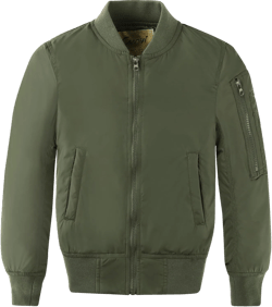 CUNYI Boys' Fashion Zip Up Bomber Jacket Windproof Flight Jacket Lightweight Windbreaker Outdoor Olive Green 3-4T
