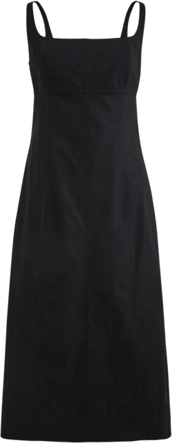 Squareneck seamed midi dress