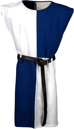 Halloween Costumes Medieval Knight Tunic Multicolored Surcoat Men Costumes Renaissance Tabard LARP (S-6XL) White/Blue Small
