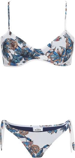 floral-print bikini