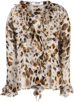 abstract-print chiffon blouse
