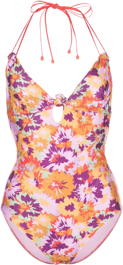 floral-print knotted one-piece