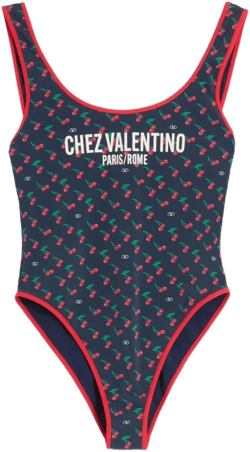 cherry-print swimsuit