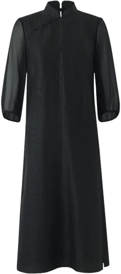 18 Momme Xiang Yun Silk Cheongsam Women Midi Qipao Dress
