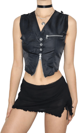 90s COP COPINE Black Vest (S)