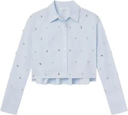 Mackie Embellished Cropped Cotton Shirt