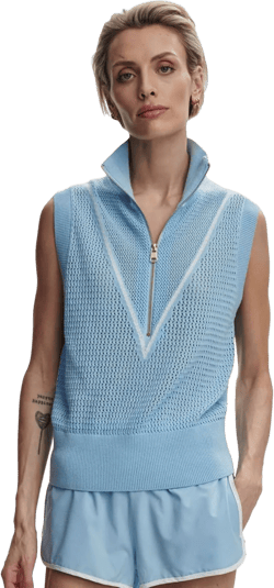 Varley Women's Allena 1/2 Zip Vest Small Airy Blue