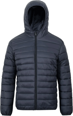 MADHERO Mens Packable Hooded Puffer Jacket Lightweight Water-Resistant Quilted Puffy Outerwear with Hood Navy Blue Medium