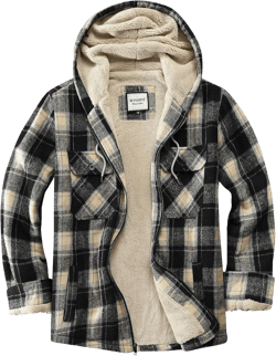 Women's Full Zip Fleece Flannel Jacket Plaid Sherpa Lined Jacket for Women Large Blue/Beige