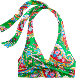Levanzo Halter Bikini Top-Kelly Green, Paisley Azure