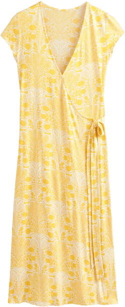 Joanna Cap Sleeve Wrap Dress-Passion Fruit, Gardenia Swirl
