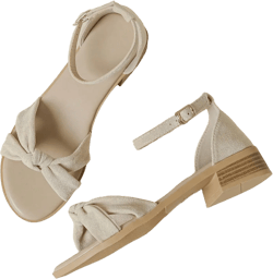 Stylish Mid Heel Sandals for Summer - Comfortable Peep Toe Suede Shoes for Beach and Outdoor Adventures