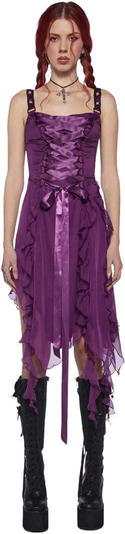 Life's No Fairytale Midi Dress - Purple