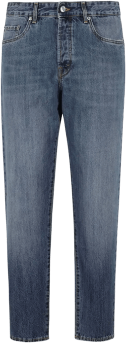 faded-effect five-pocket design jeans
