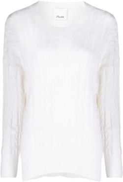 cable-knit long-sleeve jumper