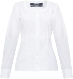 button-front long-sleeve blouse