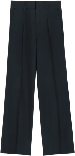 pleated straight trousers