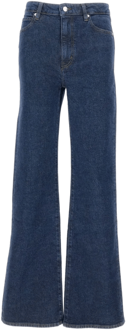 high-waisted flared jeans