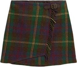 plaid fringe mini skirt