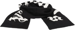 logo-jacquard knit scarf