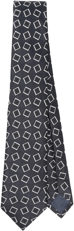 geometric-pattern silk tie