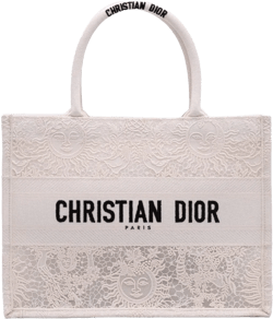 2023 Medium Canvas D Lace Sun Embroidery Book tote bag