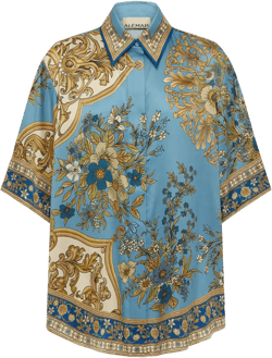 floral-pattern silk shirt