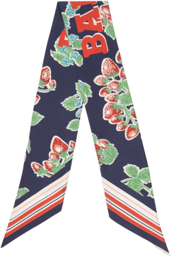 strawberry-print silk scarf