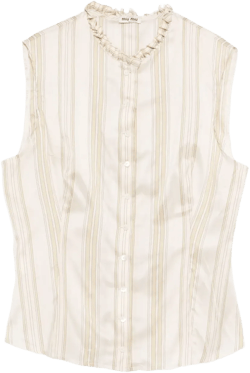 2000s striped ruffle-neck top