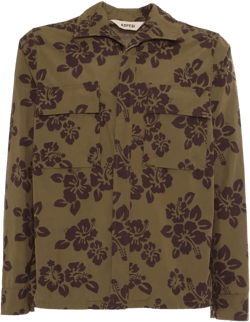hibiscus-print cotton shirt