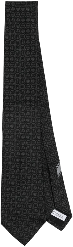 Gancini-print silk tie