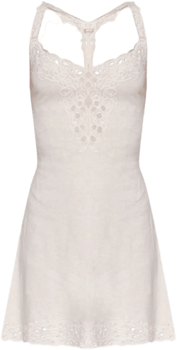 embroidered lace-trim dress