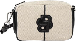 Anett logo-patch canvas crossbody bag
