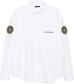logo-patch cotton shirt