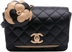 2017-2018 Small Quilted Lambskin Private Affair Camellia Flap crossbody bag