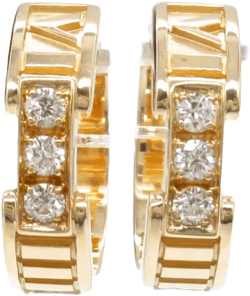 2010s 18K rose gold Atlas diamond earrings 