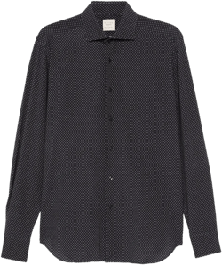 polka-dot long-sleeved shirt