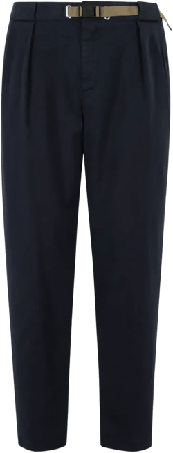 buckle-fastening pleated-front trousers