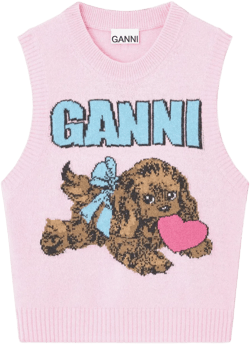 Puppy logo sleeveless knit vest