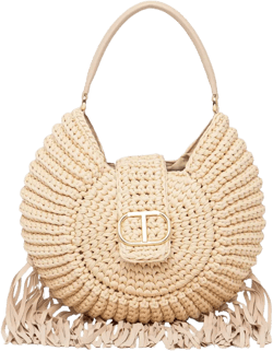 medium crochet fringe-edges tote bag