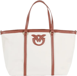 Miranda leather-trimmed canvas tote bag