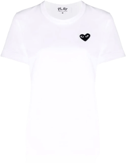 heart-embroidered motif T-shirt
