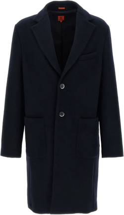 notched-lapel wool-blend coat