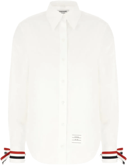 ribbon-cuff cotton shirt